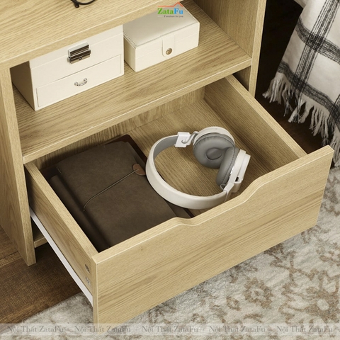 Tủ Kệ Để Đầu Giường Thiết Kế Ngăn Kéo Tủ Gỗ MDF Lõi Xanh Chống Ẩm TDG-49 ZataFu