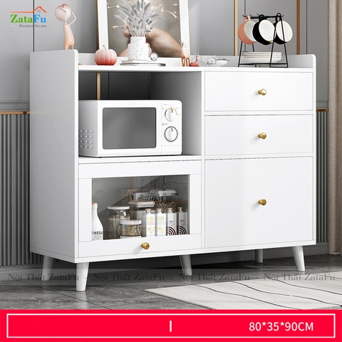 Tủ bếp gắn kính để lò vi sóng có hộc kéo KBEP-09