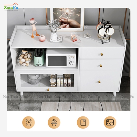 Tủ bếp gắn kính để lò vi sóng có hộc kéo KBEP-09