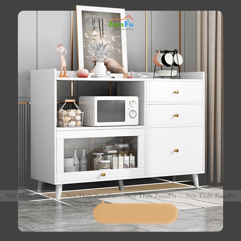 Tủ bếp gắn kính để lò vi sóng có hộc kéo KBEP-09