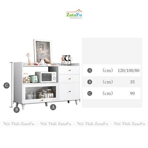 Tủ bếp gắn kính để lò vi sóng có hộc kéo KBEP-09