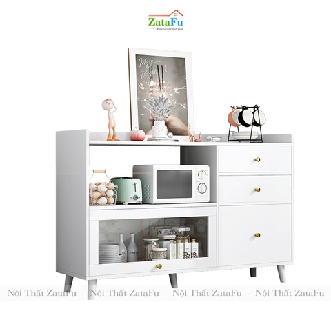 Tủ bếp gắn kính để lò vi sóng có hộc kéo KBEP-09