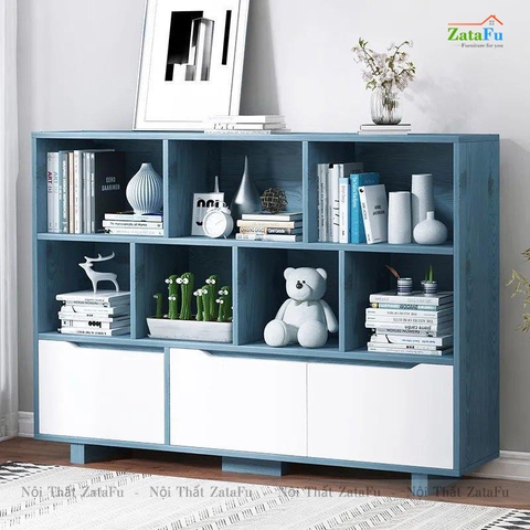Tủ Sách Trang Trí Phòng Khách Chân Gỗ TUTT-36
