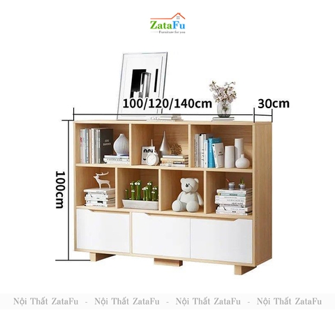Tủ Sách Trang Trí Phòng Khách Chân Gỗ TUTT-36
