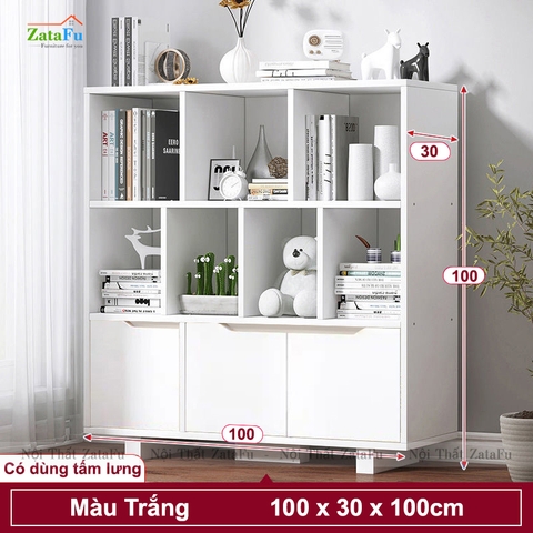 Tủ Sách Trang Trí Phòng Khách Chân Gỗ TUTT-36