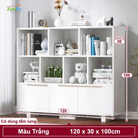 Tủ Sách Trang Trí Phòng Khách Chân Gỗ TUTT-36
