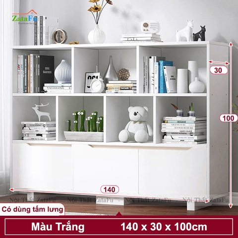 Tủ Sách Trang Trí Phòng Khách Chân Gỗ TUTT-36
