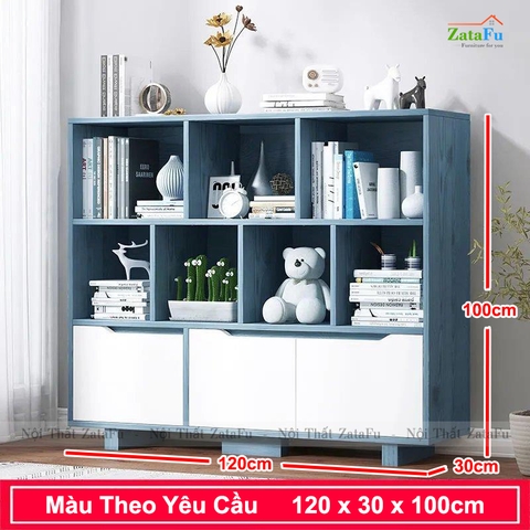 Tủ Sách Trang Trí Phòng Khách Chân Gỗ TUTT-36