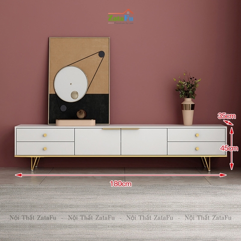 Tủ kệ tivi chân crom vàng sang trọng KTV-19