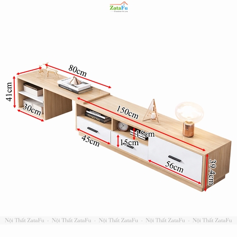 Combo Bàn Trà Sofa, Kệ Tủ Tivi Phòng Khách Thiết Kế Hiện Đại Gỗ MDF BSF-42 ZataFu