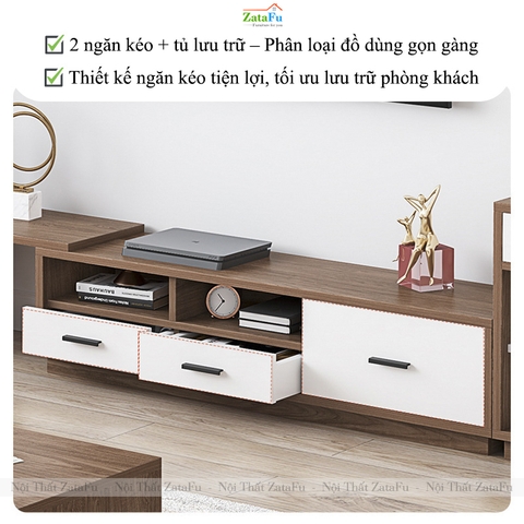 Kệ Tủ TiVi Phòng Khách Tùy Chỉnh Kích Thước Thiết Kế Thông Minh KTV-50 ZataFu
