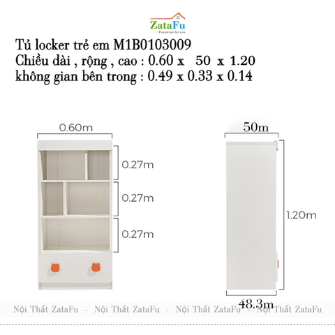 Tủ lưu trữ quần áo, tủ quần áo nhiều phân loại cho bé TQA-57