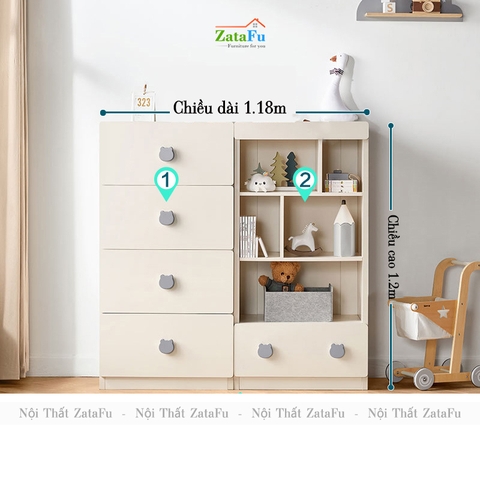 Tủ lưu trữ quần áo, tủ quần áo nhiều phân loại cho bé TQA-57