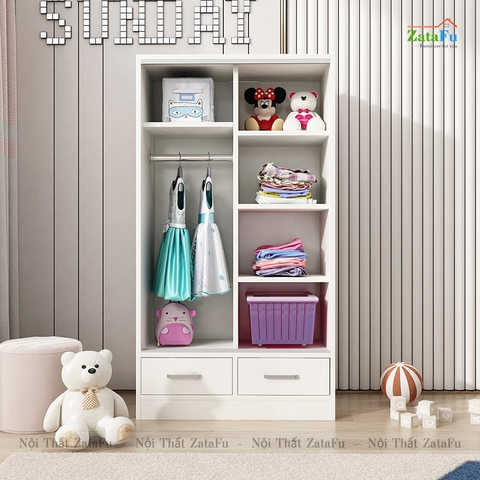 Tủ quần áo cánh trượt thiết kế đơn giản cho bé TQA-59