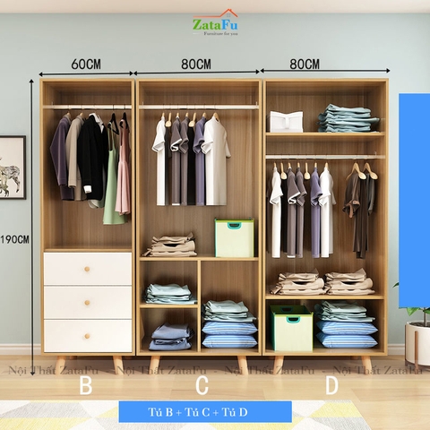 Tủ quần áo kết hợp nhiều size TQA-04