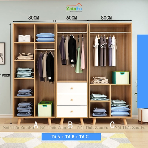 Tủ quần áo kết hợp nhiều size TQA-04