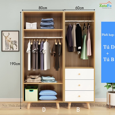 Tủ quần áo kết hợp nhiều size TQA-04