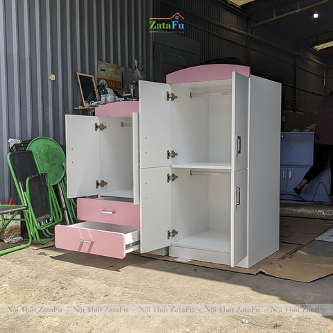 Tủ quần áo gỗ xinh xắn trang trí phòng ngủ cho bé TQA-17