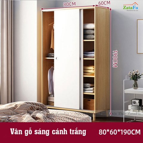 Tủ quần áo cửa trượt chân gỗ TQA-06