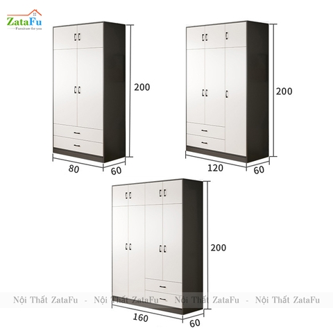 Tủ quần áo gỗ công nghiệp thiết kế hiện đại TQA-42