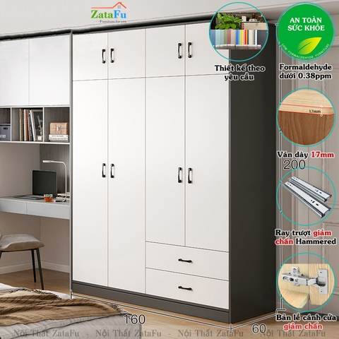 Tủ quần áo gỗ công nghiệp thiết kế hiện đại TQA-42