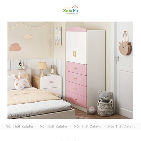 Tủ quần áo gỗ xinh xắn trang trí phòng ngủ cho bé TQA-17