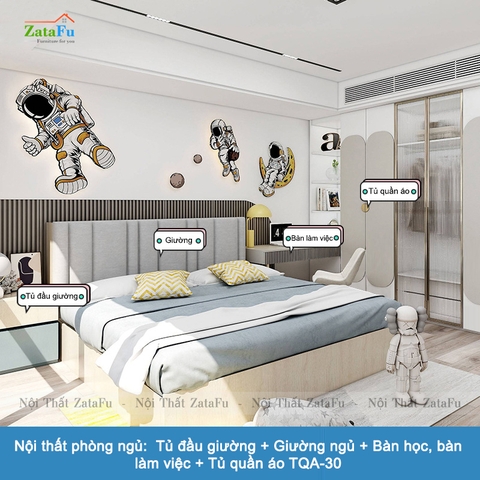 Tủ quần áo gỗ thiết kế hiện đại phòng ngủ TQA-30
