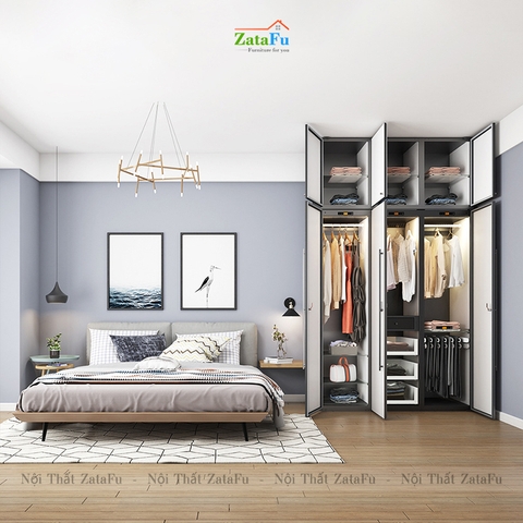 Tủ quần áo buồng kính 2 tầng hiện đại TQA-38