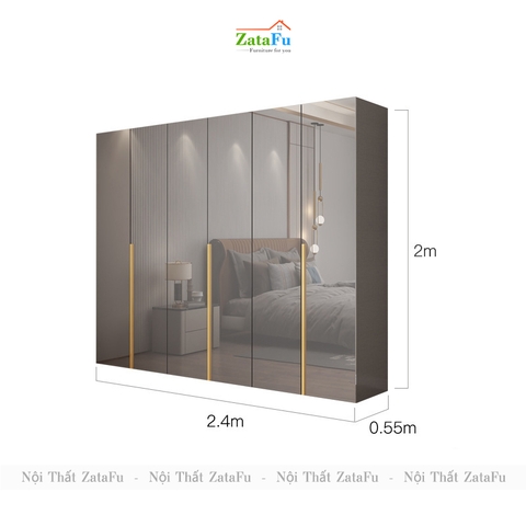 Tủ quần áo gỗ phối hợp sang trọng cho phòng ngủ TQA-27