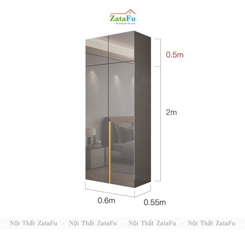 Tủ quần áo gỗ phối hợp sang trọng cho phòng ngủ mẫu 2 TQA-28