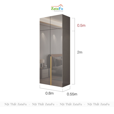 Tủ quần áo gỗ phối hợp sang trọng cho phòng ngủ mẫu 2 TQA-28