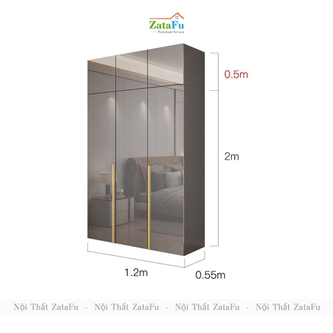 Tủ quần áo gỗ phối hợp sang trọng cho phòng ngủ mẫu 2 TQA-28