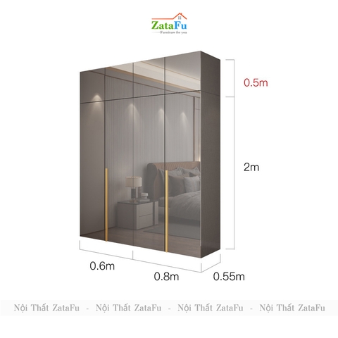 Tủ quần áo gỗ phối hợp sang trọng cho phòng ngủ mẫu 2 TQA-28