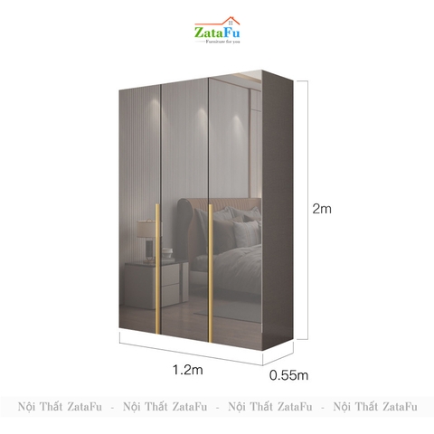 Tủ quần áo gỗ phối hợp sang trọng cho phòng ngủ TQA-27