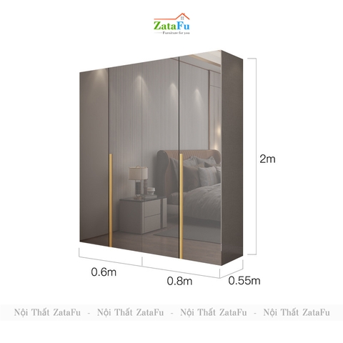 Tủ quần áo gỗ phối hợp sang trọng cho phòng ngủ TQA-27