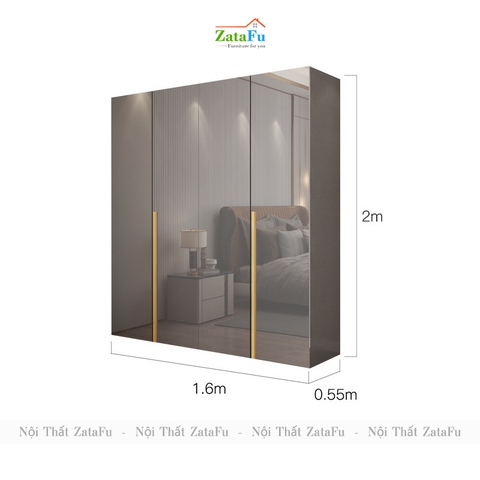 Tủ quần áo gỗ phối hợp sang trọng cho phòng ngủ TQA-27