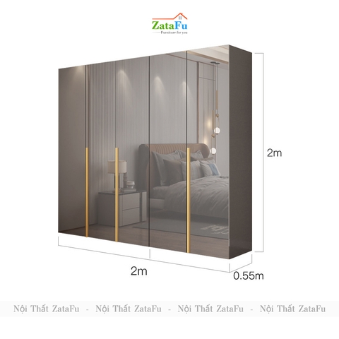 Tủ quần áo gỗ phối hợp sang trọng cho phòng ngủ TQA-27