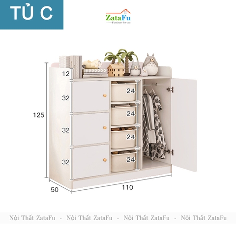 Tủ Quần Áo Xinh Xắn Trang Trí Không Gian Phòng Ngủ Cho Bé TQA-46