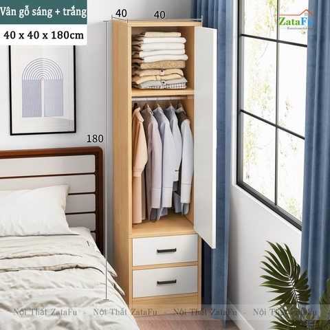 Tủ quần áo 1 buồng kiểu dáng đơn giản TQA-20