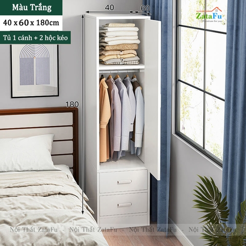 Tủ quần áo 1 buồng kiểu dáng đơn giản TQA-20