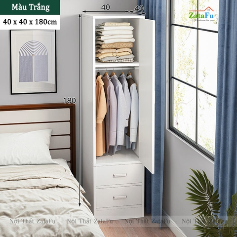Tủ quần áo 1 buồng kiểu dáng đơn giản TQA-20