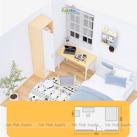 Tủ quần áo 1 buồng kiểu dáng đơn giản TQA-20