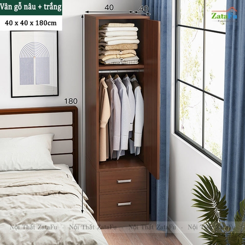 Tủ quần áo 1 buồng kiểu dáng đơn giản TQA-20