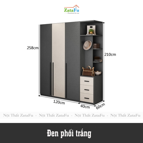 Tủ quần áo đẹp hiện đại TQA-14