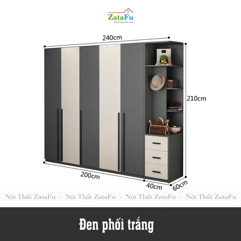 Tủ quần áo đẹp hiện đại TQA-14