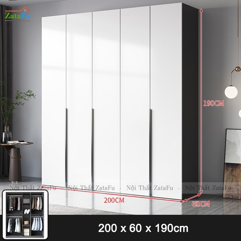 Tủ quần áo gương kết hợp đèn led sang trọng cho không gian phòng ngủ TQA-32