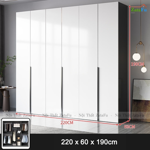 Tủ quần áo gương kết hợp đèn led sang trọng cho không gian phòng ngủ TQA-32