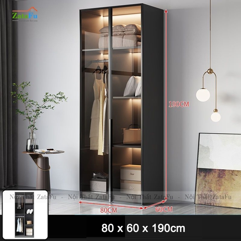 Tủ quần áo gương kết hợp đèn led sang trọng cho không gian phòng ngủ TQA-32