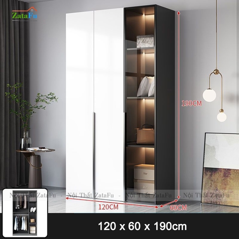 Tủ quần áo gương kết hợp đèn led sang trọng cho không gian phòng ngủ TQA-32