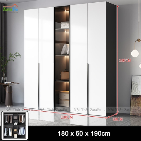 Tủ quần áo gương kết hợp đèn led sang trọng cho không gian phòng ngủ TQA-32